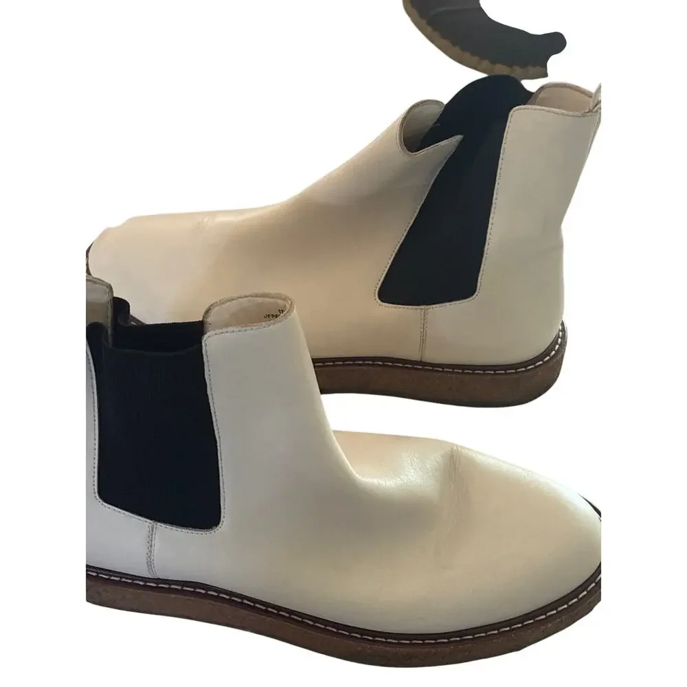 J Crew Black Chelsea Crepesole Leather Boots women US 11